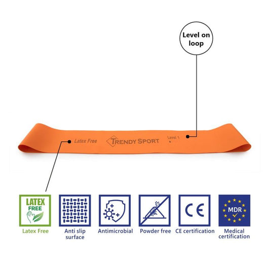 Widerstandsbänder Trendy Tone Loop Medical Level 1 Orange